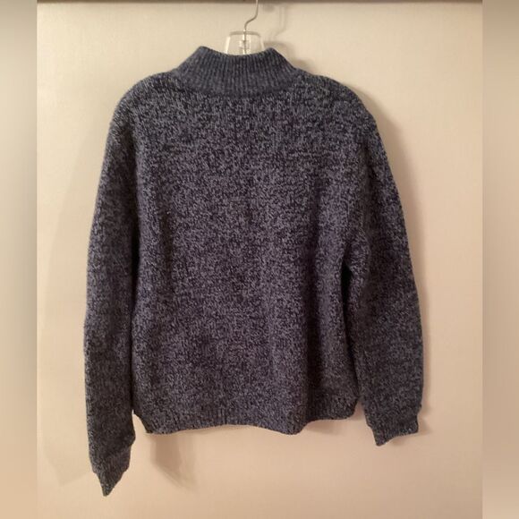 LL BEAN MENS NAUTICAL NAVY CLASSIC RAGG FLANNEL LINED FULL ZIP SWEATER CARDIGAN - Picture 3 of 8